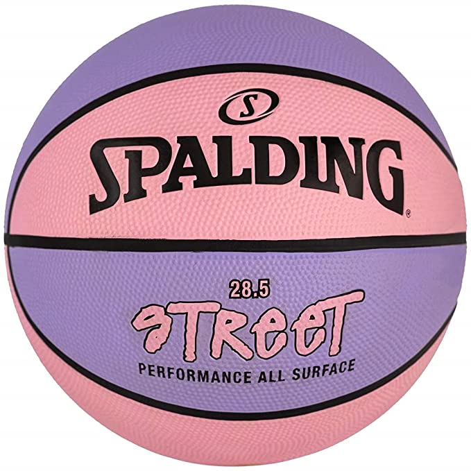 Spalding Street Intermediate Size e Pink & Purple Basketball for Women, 28.5-Inch