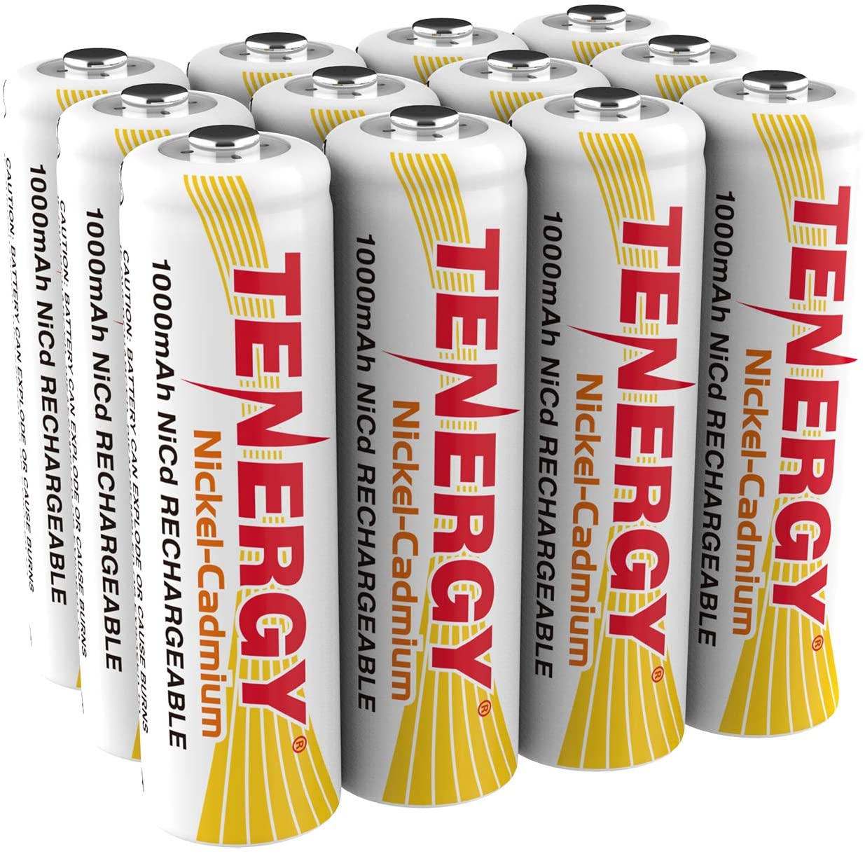 Tenergy 1000mAh AA Rechargeable Solar Light Batteries, 12-Count