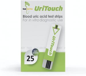 UriTouch Side Fill Blood Uric Acid Test Strips, 25-Pack
