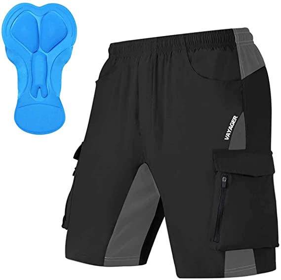 VAYAGER 6-Pockets 2-Layer Loose Men’s Bicycle Shorts