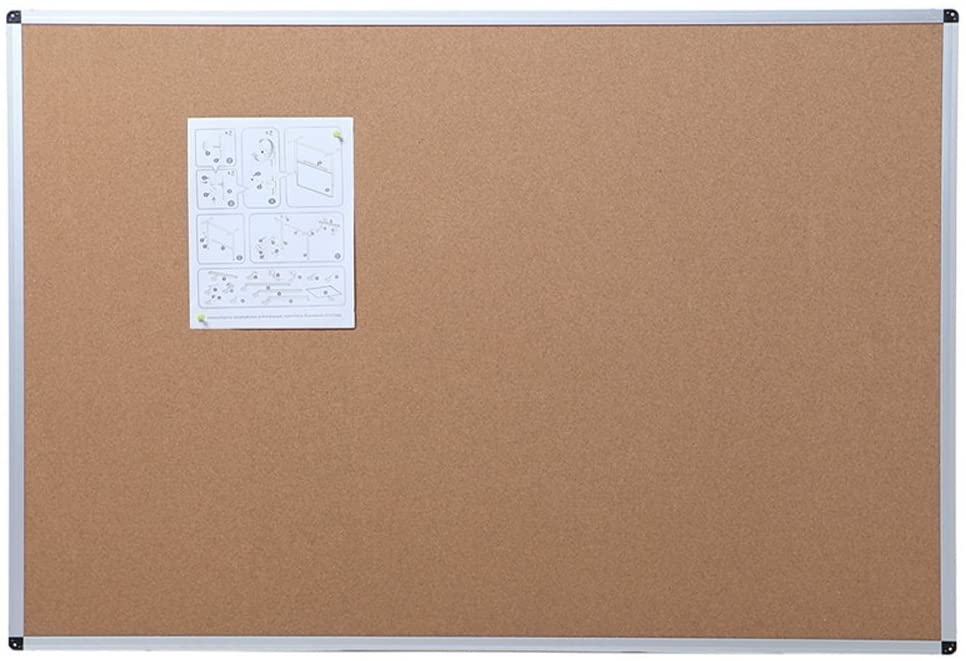 VIZ-PRO Aluminum Frame & Self-Healing Cork Large Bulletin Board