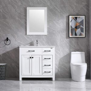 Wonline Classic Wood Bathroom Vanity Combo, 36-Inch