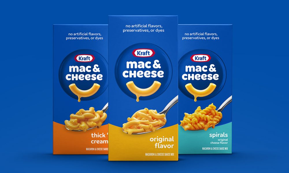 New Kraft packaging for Mac & Cheese name change