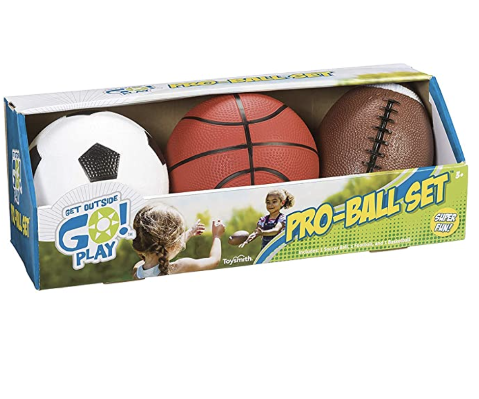Toysmith Get Outside GO! Soft Outdoor Balls For Kids, 3-Pack
