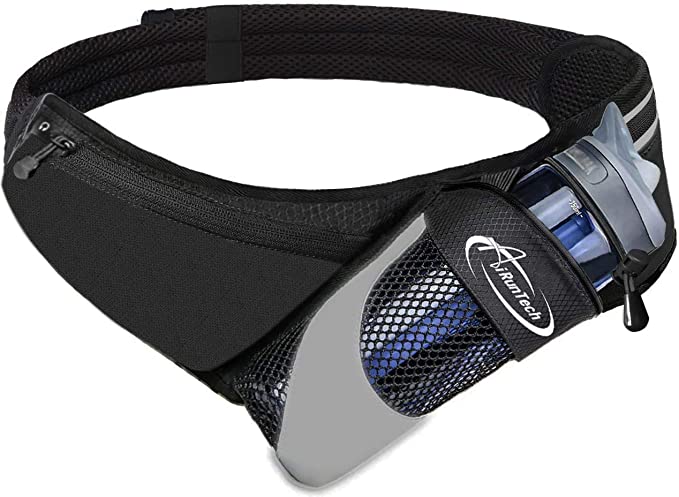 Premium Quality No Bounce Runners Hydration Belt with Reflectors Smartphone Pocket & BPA Free Water Bottles 