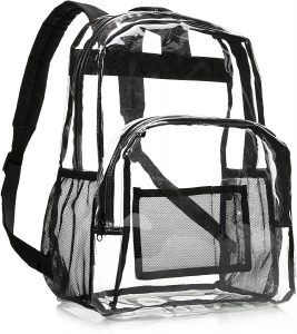 Amazon Basics Transparent PVC Plastic Backpack For School