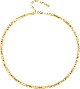 Aobei Pearl Ball Beaded Choker 18K Gold Plated Necklace