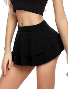 Avidlove Pleated Ruffle Mini-Skirt For Women