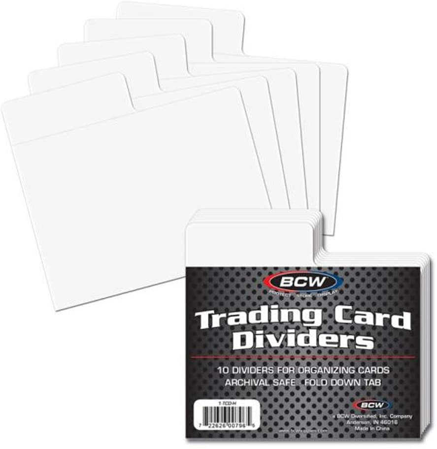 BCW Archival Safe Horizontal Trading Card Dividers, 10-Count