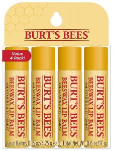 Burt’s Bees Vitamin E & Peppermint Oil Lip Balm, 4-Pack