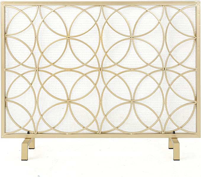 Christopher Knight Home Valeno Iron Single-Panel Fireplace Screen, 31-Inch