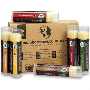 Earth’s Daughter Organic Beeswax Non-GMO Lip Balm, 6-Pack