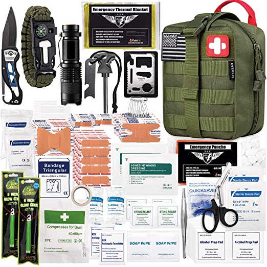 EVERLIT Military Grade EMT First Aid Kit, 250-Piece