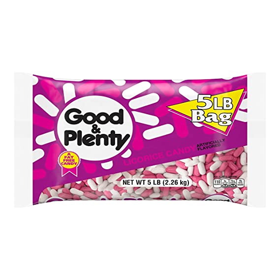 Good & Plenty Chewy Party Licorice Bulk Candy, 5-Pound