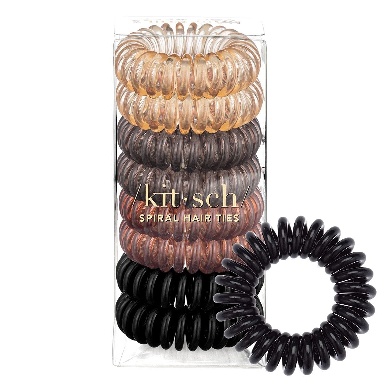 Kitsch Spiral Telephone Cord Style Hair Ties, 8-Piece