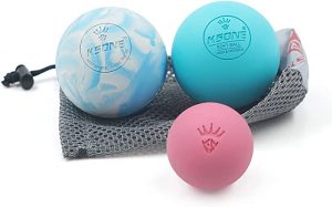 KSONE Deep-Tissue Lacrosse Massage Ball Set, 3-Pack