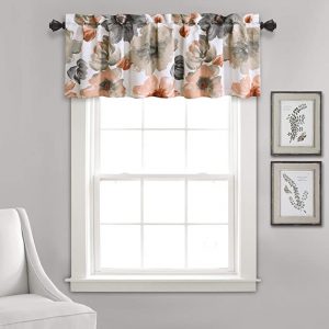 Lush Decor Insulated Leah Floral Valance Kitchen Curtain, 52×18-Inch