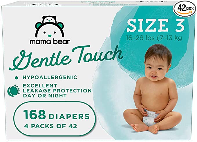 Mama Bear Leak Protection Chlorine Free Diapers, 168-Count