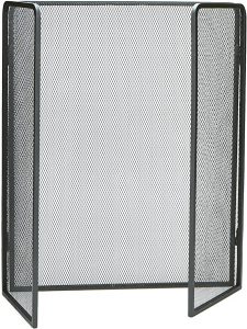 Mind Reader FIRESCREEN-BLK 3-Panel Double-Bar Fireplace Screen, 24-Inch