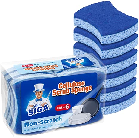 MR.SIGA Absorbent Dirt-Removing Cleaning Sponges, 12-Pack