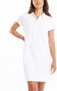 Nautica Stretch Cotton Short Sleeve Polo White Dress