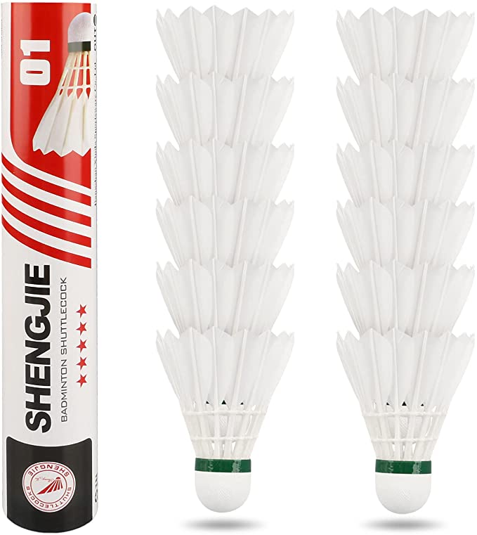 Philonext Real Goose-Feather Badminton Shuttlecocks, 12-Pack