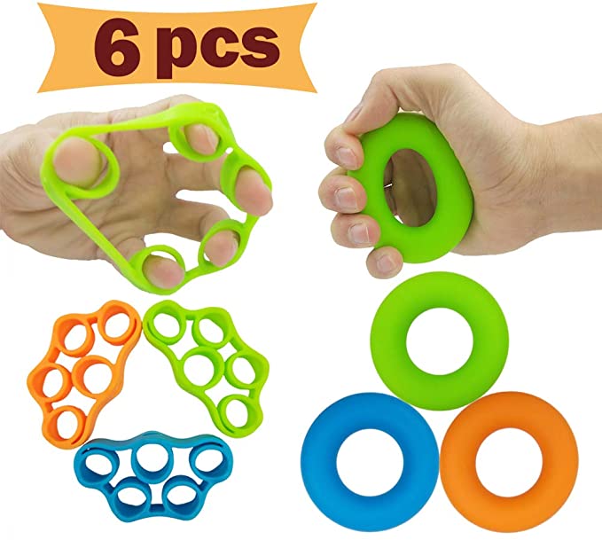 Pnrskter Finger-Exerciser & Grip Strengthener Set, 6-Pieces