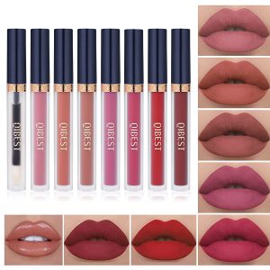 QiBest Vegan Lip Plumper & Assorted Shades Lipstick, 8-Piece