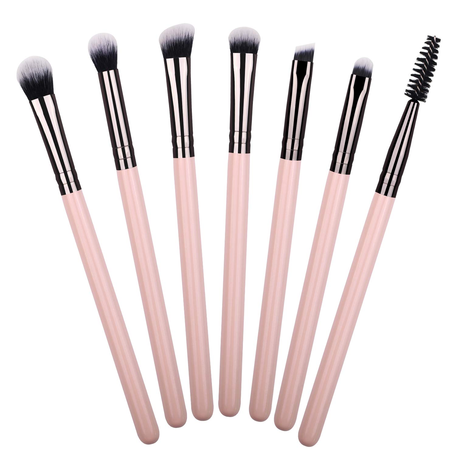Real Perfection Synthetic Bristles Eyeshadow Brushes, 7-Piece