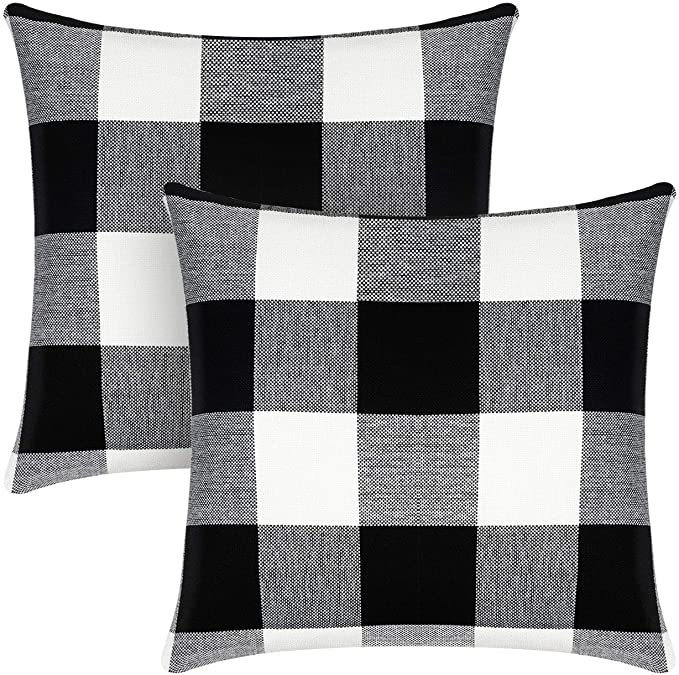 Syntus Gingham Zippered Outdoor Pillow Set, 2-Pack