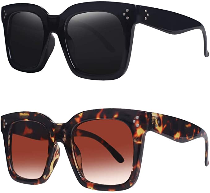 TAOTAOQI 100% UV Protection Square Oversized Sunglasses
