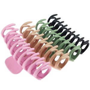 TOCESS Matte Rubber Coating Claw Clips, 4-Count