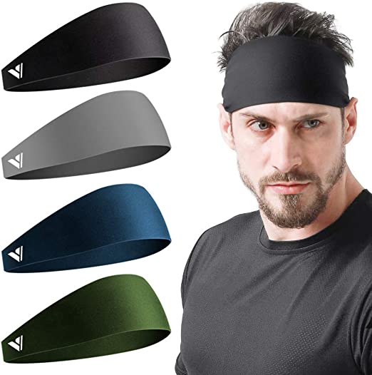 Vgogfly Workout Thin Headbands for Men, 4-Pack