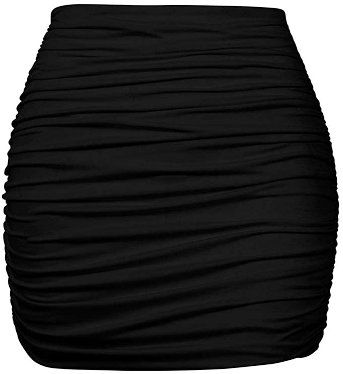 YMDUCH High Waist Ruched Mini-Skirt For Women