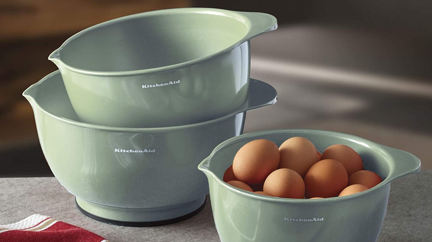 KitchenAid Set of 3 Mixing Bowls - Pistachio