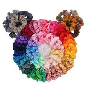 BeeVines Eco-Friendly Ponytail Scrunchies, 60-Pack