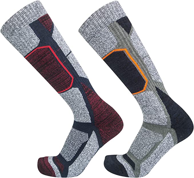 Chalier Cozy Cold-Weather Snowboard Socks, 2-Pack