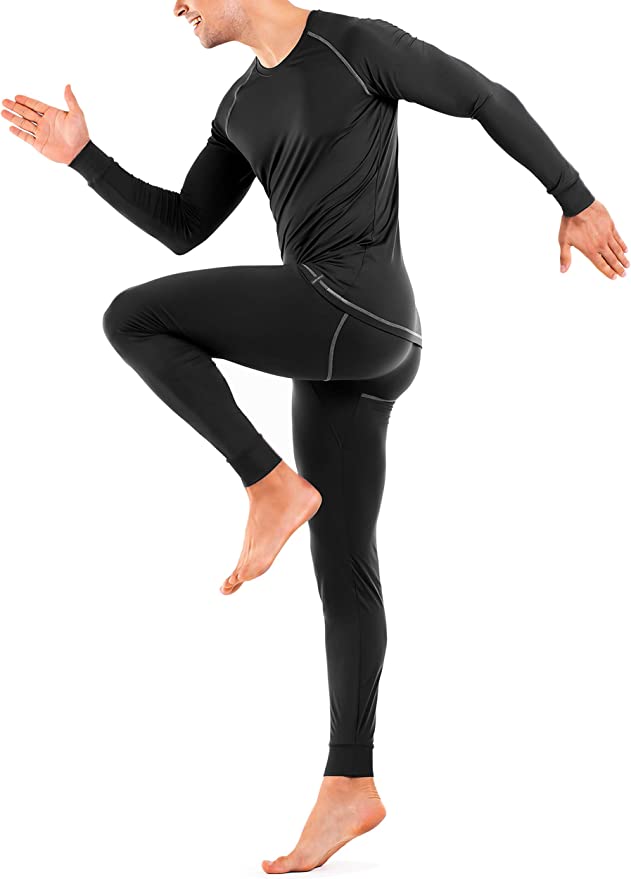 Mens Thermal Underwear Sets Base Layer Warm Top & Bottom Compression Winter Ultra Soft Gear Sport Long Johns Set for Men 