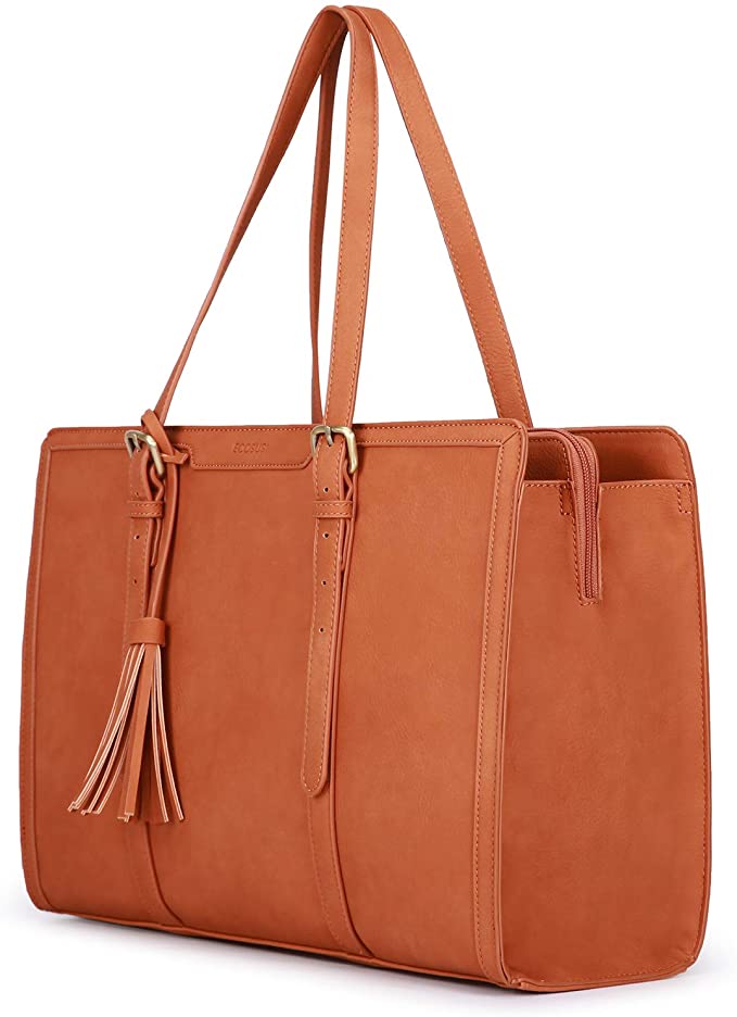 ECOSUSI PU Leather Adjustable Handles Large Tote Bag