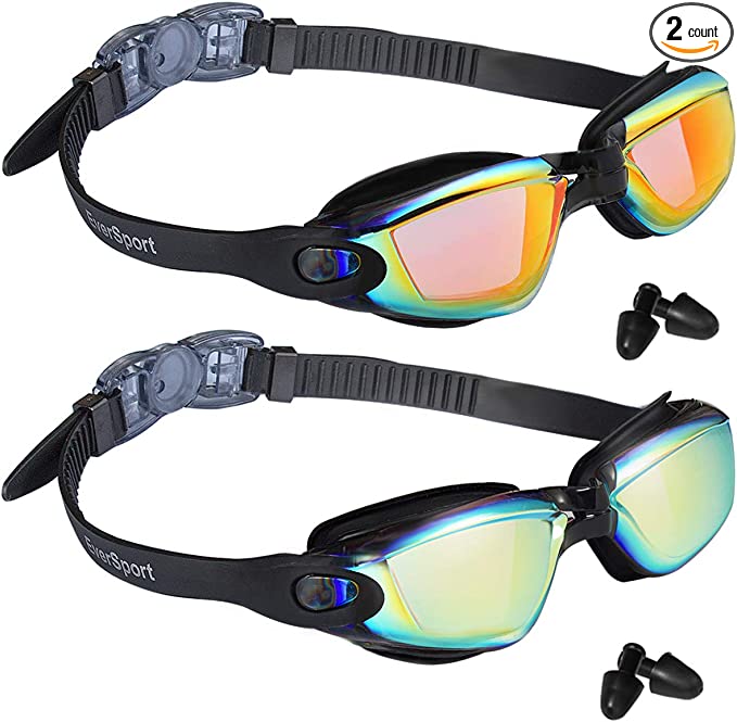 EverSport Anti-Fog Swimming Goggles, 2-Pack