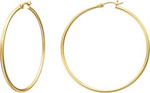 Gacimy Sterling Silver Post 14K Gold Plated Hoop Earrings