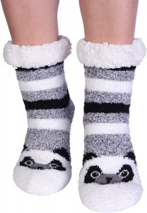 Jeasona Panda Rubber Soled Slipper Socks