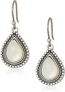 Lucky Brand Mother Of Pearl Inlay Pearl Drop Earrings