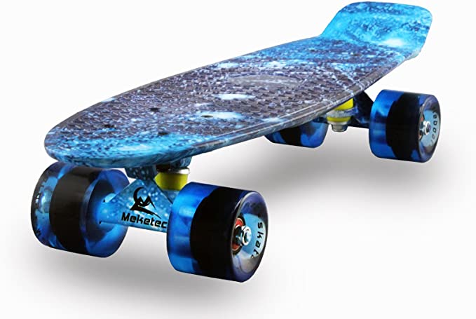 MEKETEC Mini-Cruiser Retro Skateboard, 22-Inch