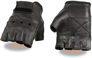 Milwaukee Leather Padded Palm Leather Fingerless Gloves