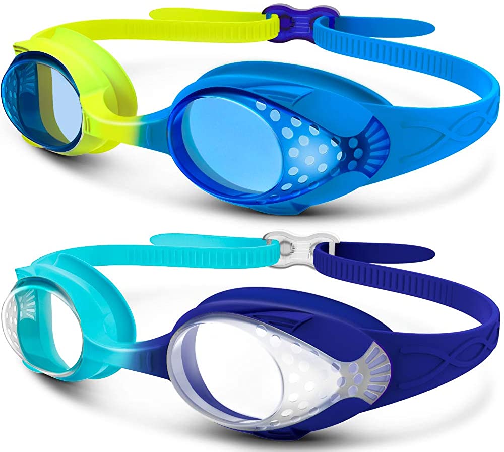 OutdoorMaster UV Protecting Kids’ Swim Goggles, 2-Pack