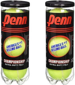 Penn Championship Pressurized Extra-Duty Felt Tennis Balls, 6-Pack