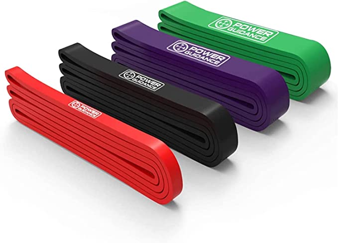 POWER GUIDANCE Stretch Resistance & Pull-Up Assist Band Set, 4-Pack