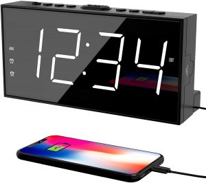 PPLEE Phone Charging Dual Alarm Clock