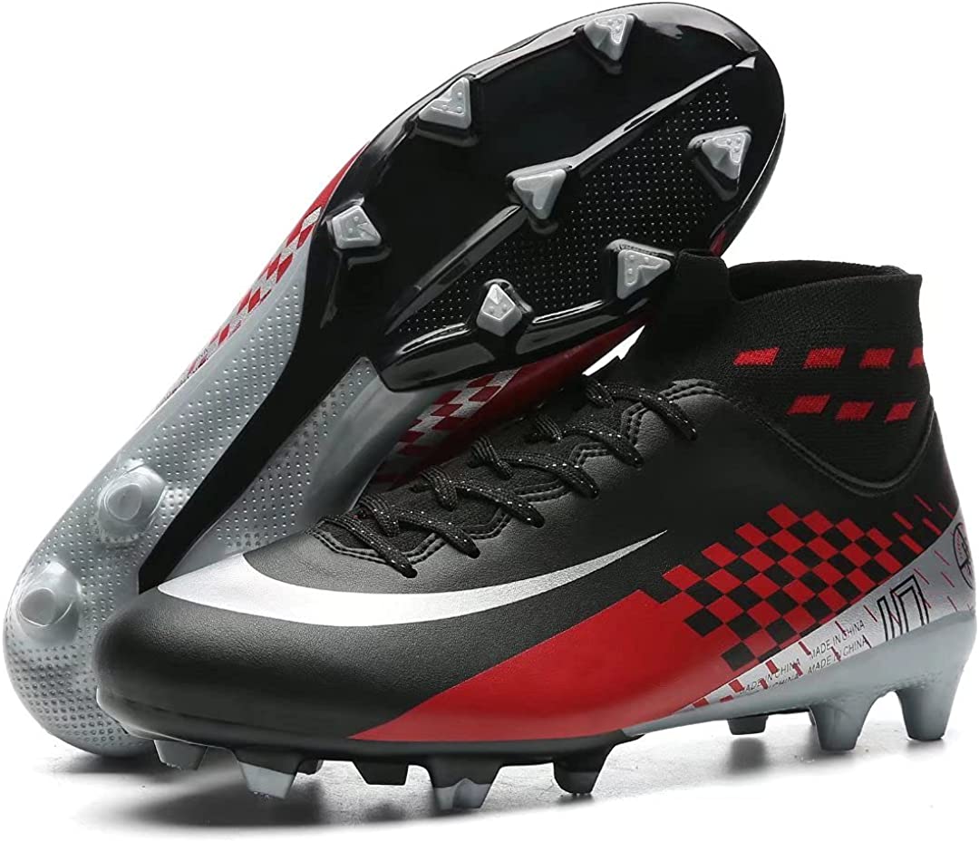 Qzzsmy Rubber Soled Synthetic Leather Men’s Soccer Cleats